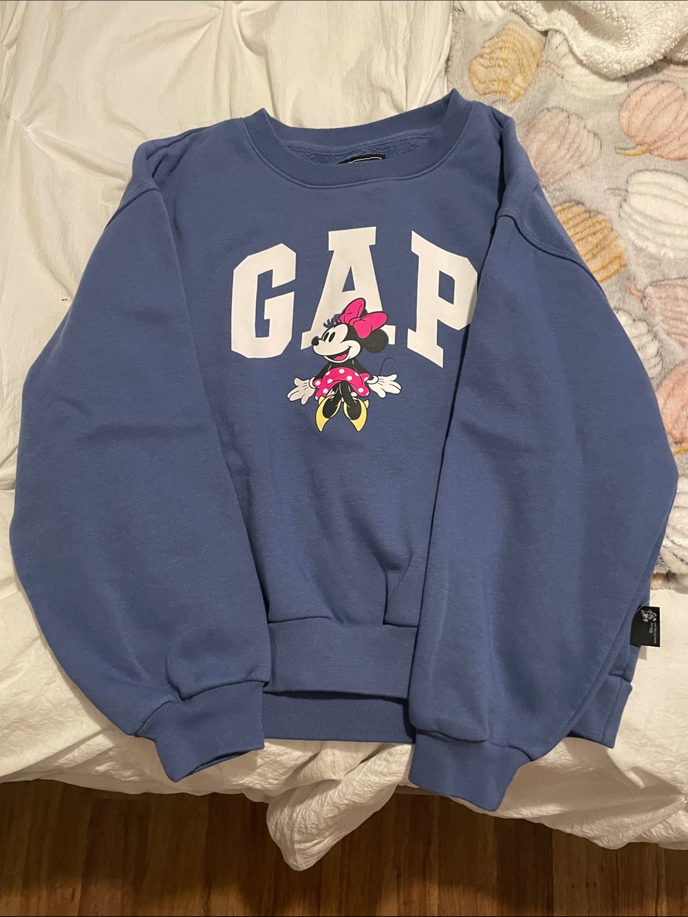 GAP Blue Crewneck Sweatshirt with Minnie Mouse Graphic